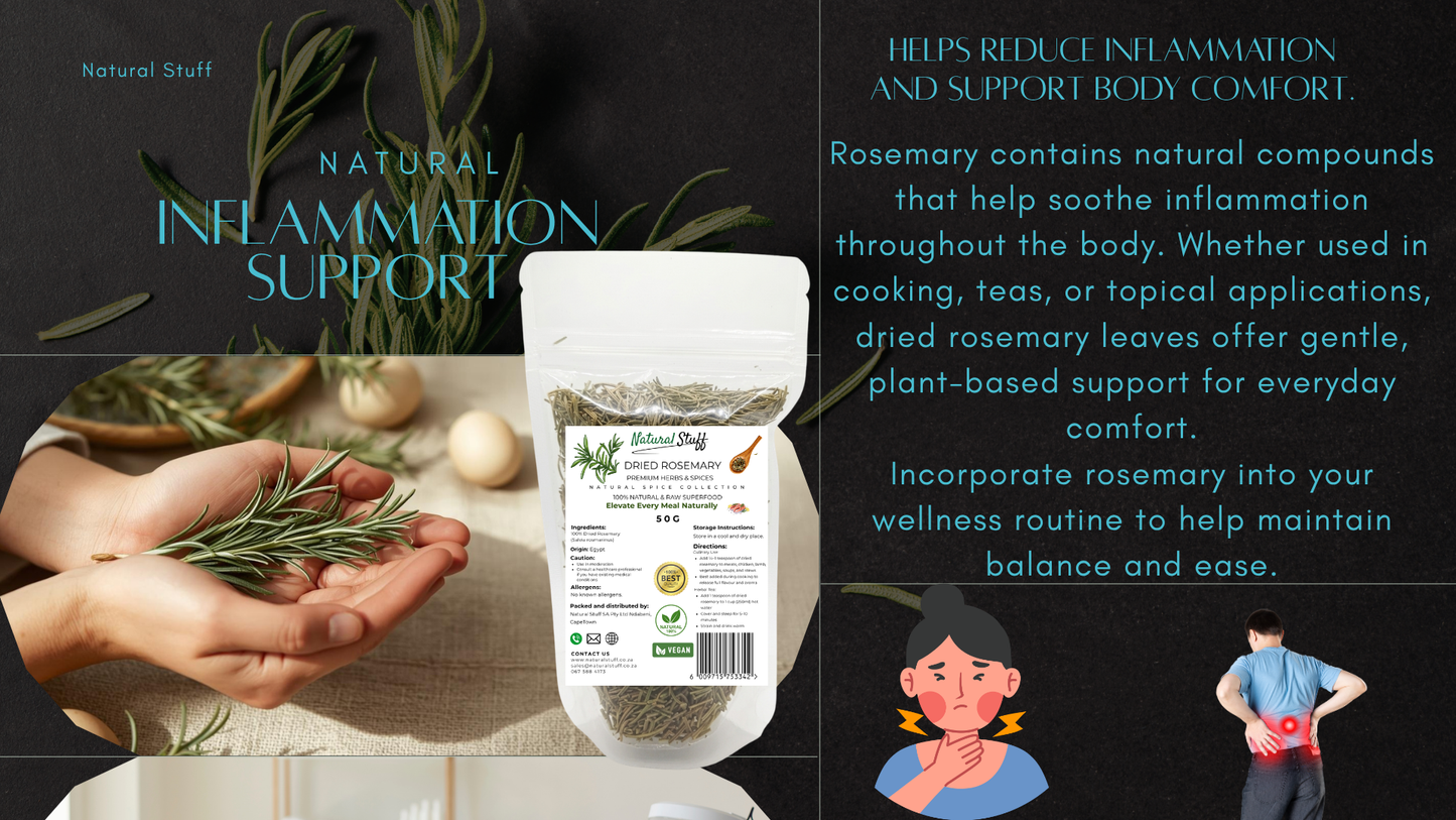 Natural Stuff Dried Rosemary Leaves - Premium Culinary & Herbal Herb