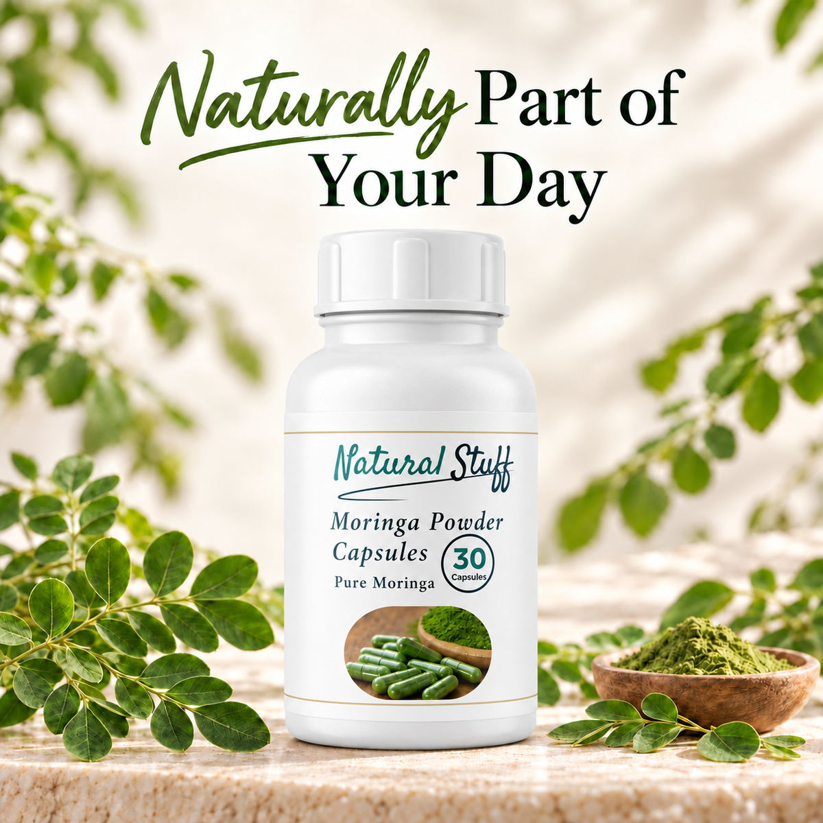 Natural Stuff Moringa Powder Capsules 400mg – Pure Moringa Leaf