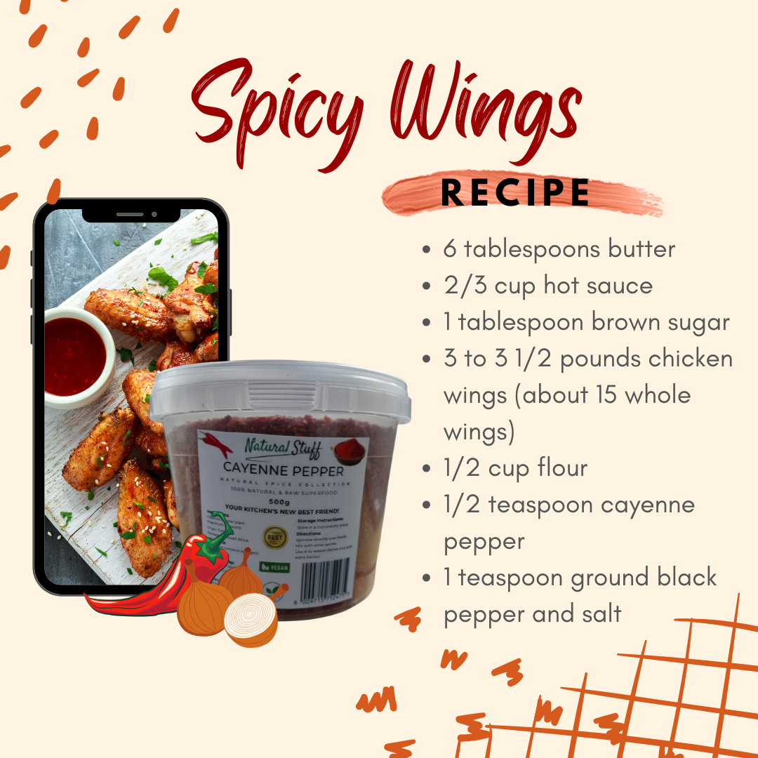 Natural Stuff Cayenne Pepper 500g - 100% Pure, Spicy & Flavorful Heat