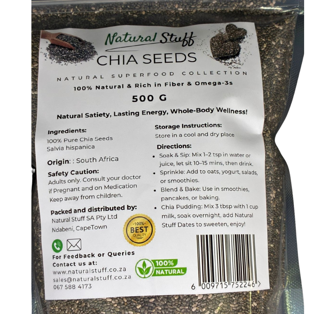Natural Stuff 100% Pure Chia Seeds - Superfood for Everyday Health
