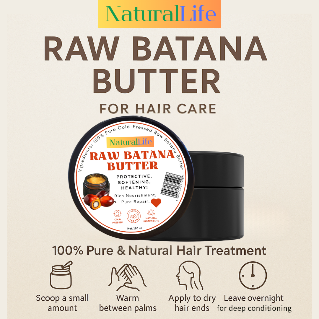 NaturalLife 100% Pure Cold-Pressed Raw Batana Butter. For Healty Hair!