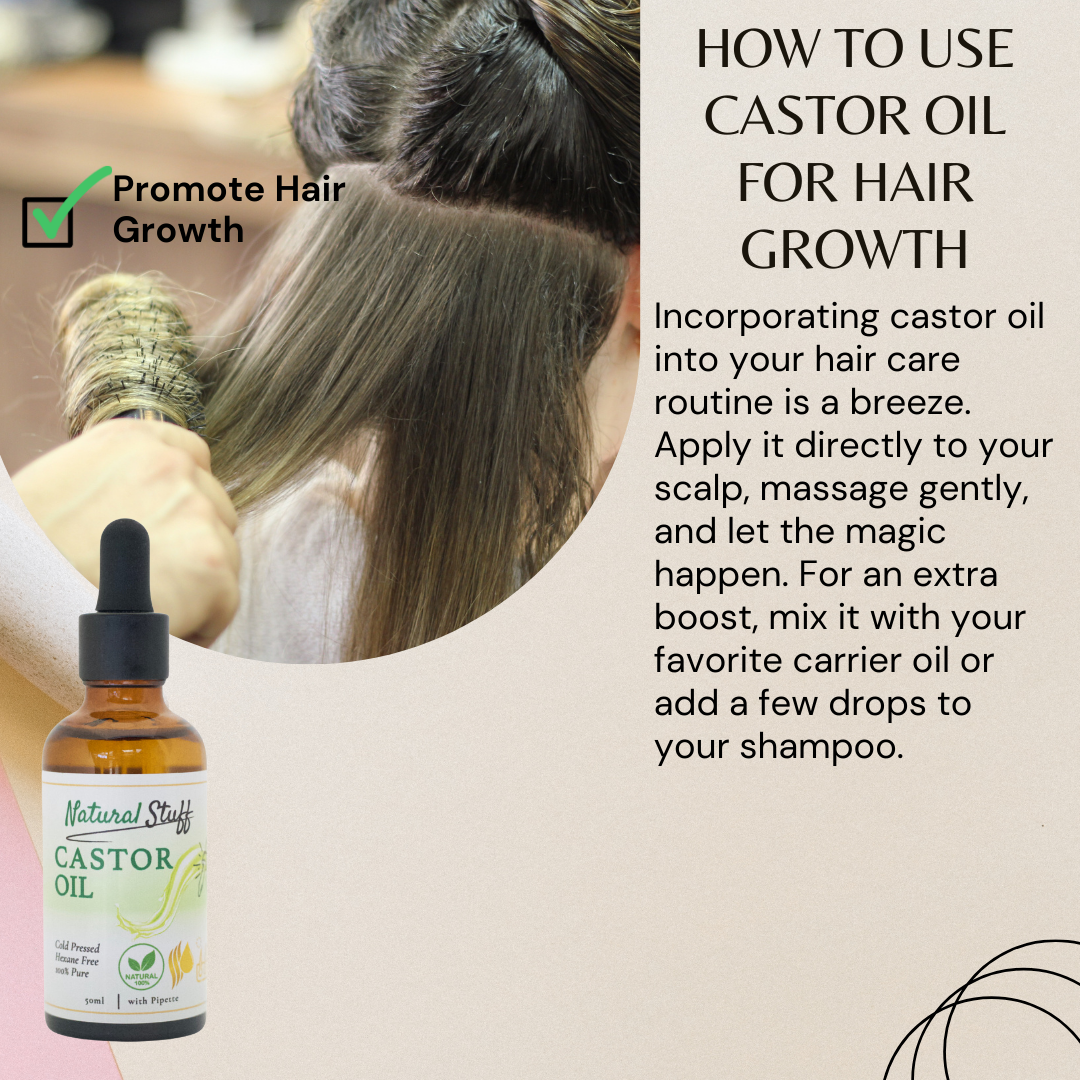 Natural Stuff Premium Castor Oil Cold-pressed Hexane Free 50ml with free 5 Mascara Wands