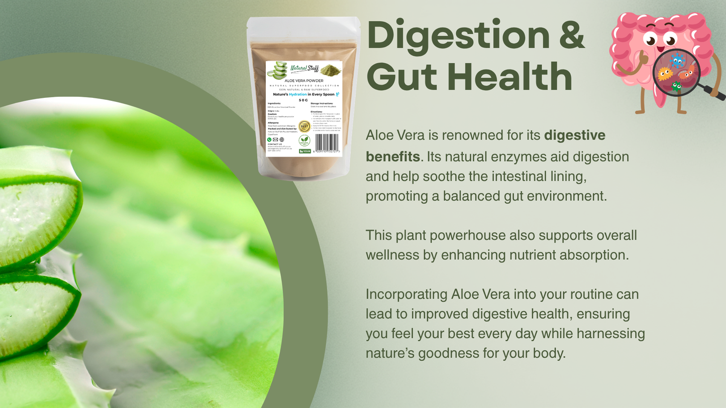 Natural Stuff Aloe Vera Powder - Immune support , Skin & Hair Revitalising