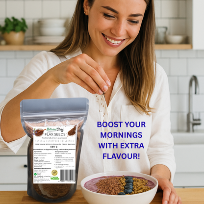 Natural Stuff Flax Seeds - Wholesome, Fresh & Nutrient-Rich Superfood