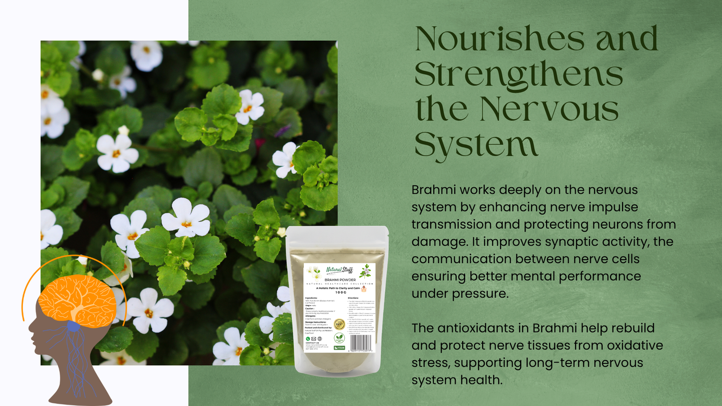 Natural Stuff Brahmi Powder - Natural Support for Mind, Memory & Calm
