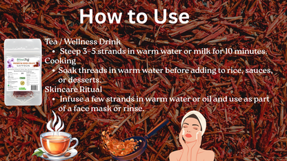 Instructions on how to use a tea or wellness drink with illustrations and text overlay.