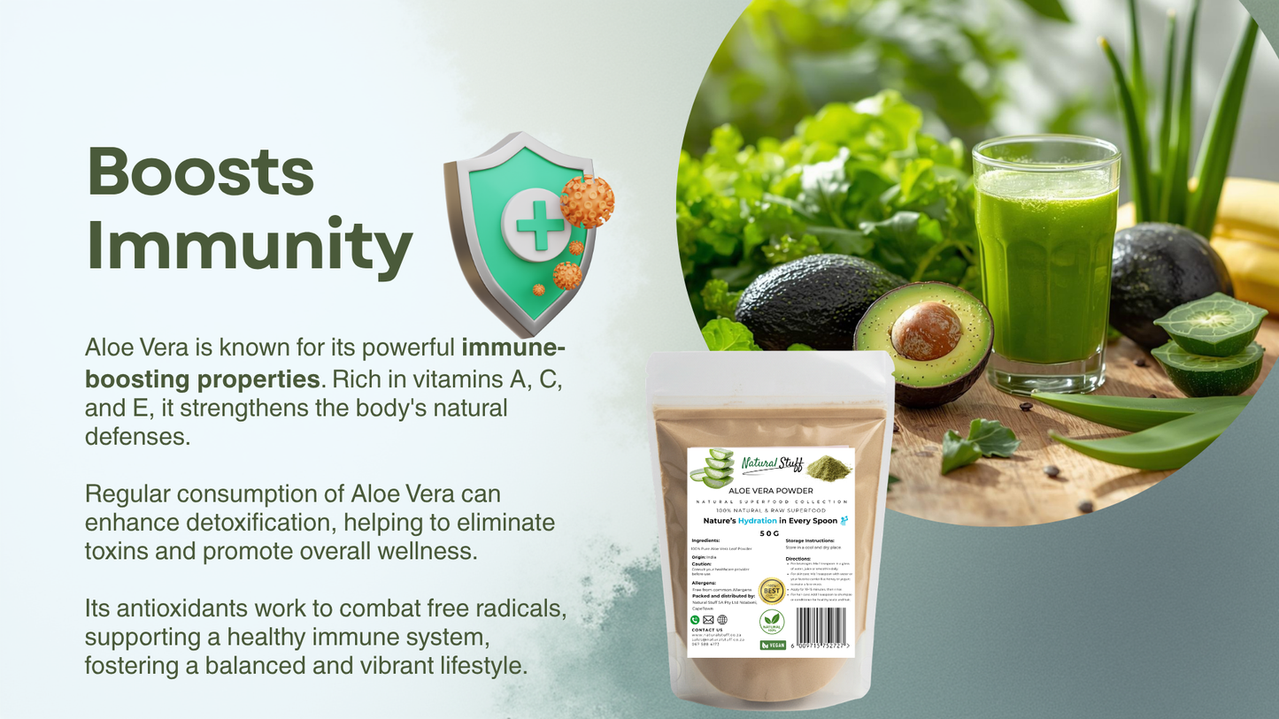 Natural Stuff Aloe Vera Powder - Immune support , Skin & Hair Revitalising