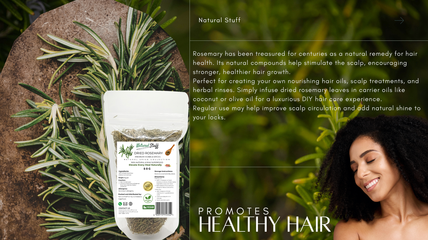 Natural Stuff Dried Rosemary Leaves - Premium Culinary & Herbal Herb