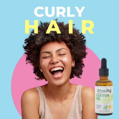 Natural Stuff Premium Castor Oil Cold-pressed Hexane Free 50ml with free 5 Mascara Wands