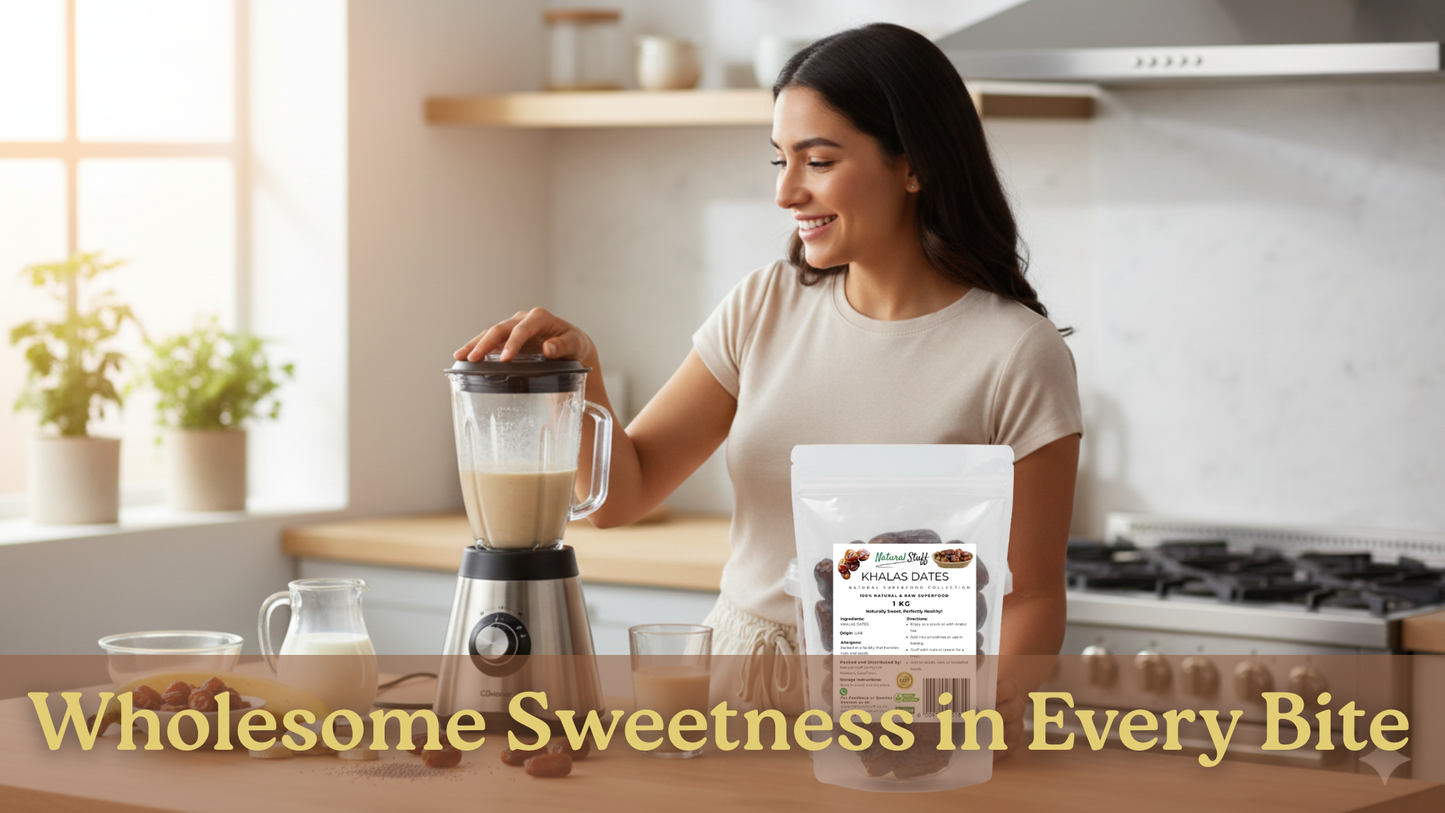 Natural Stuff Khalas Dates 1kg - Soft, Sweet & Full of Natural Energy