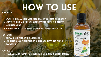 Pumpkin seed oil usage instructions