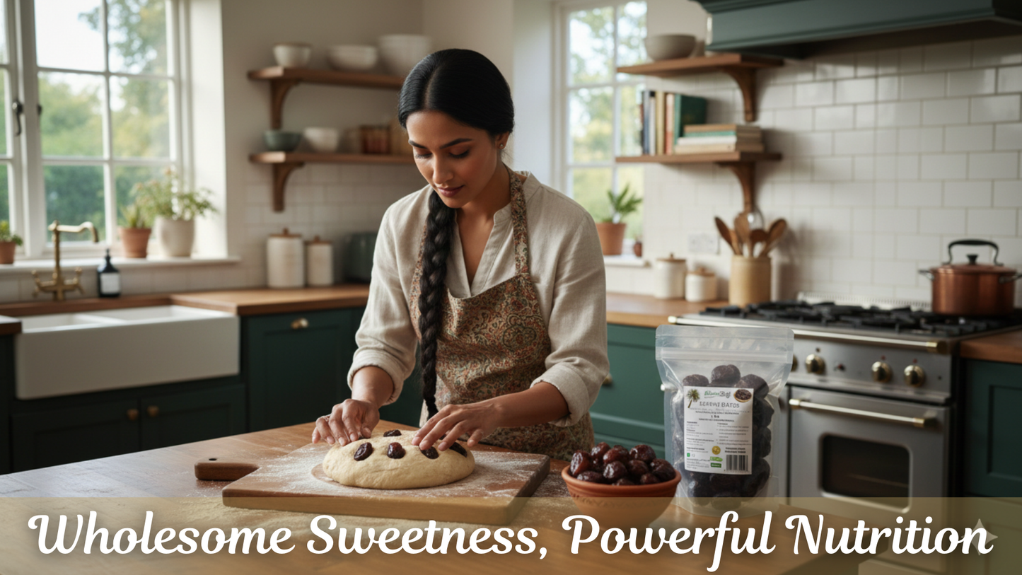 Woman preparing food in a kitchen with a jar of Nutiva coconut oil.