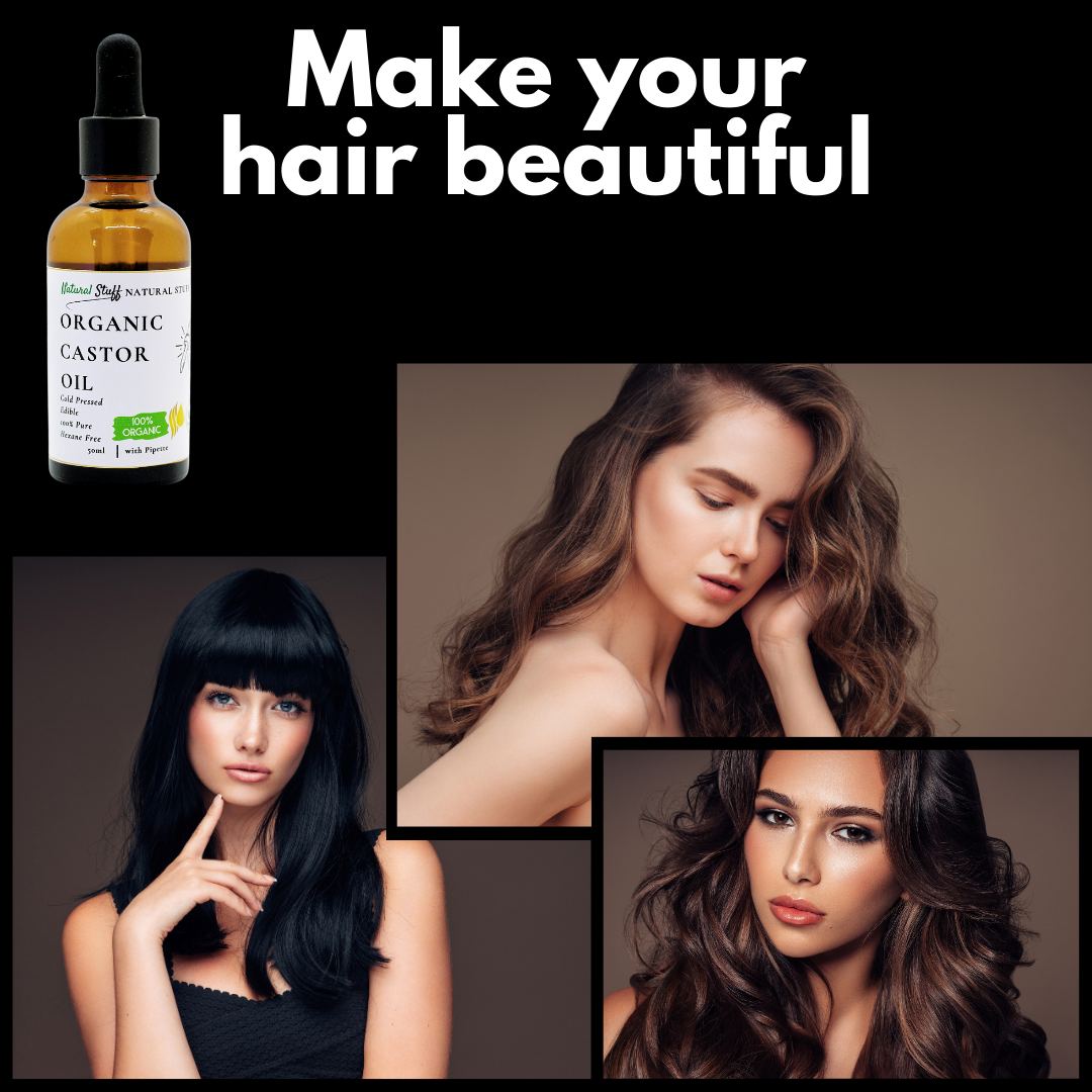 Natural Stuff Premium Organic Edible Castor Oil for Hair & Skin 50ml