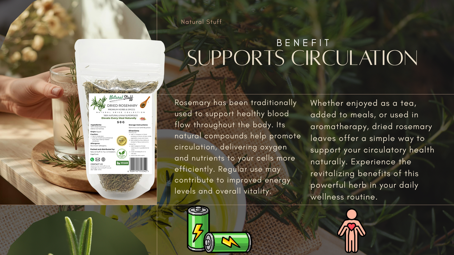 Natural Stuff Dried Rosemary Leaves - Premium Culinary & Herbal Herb