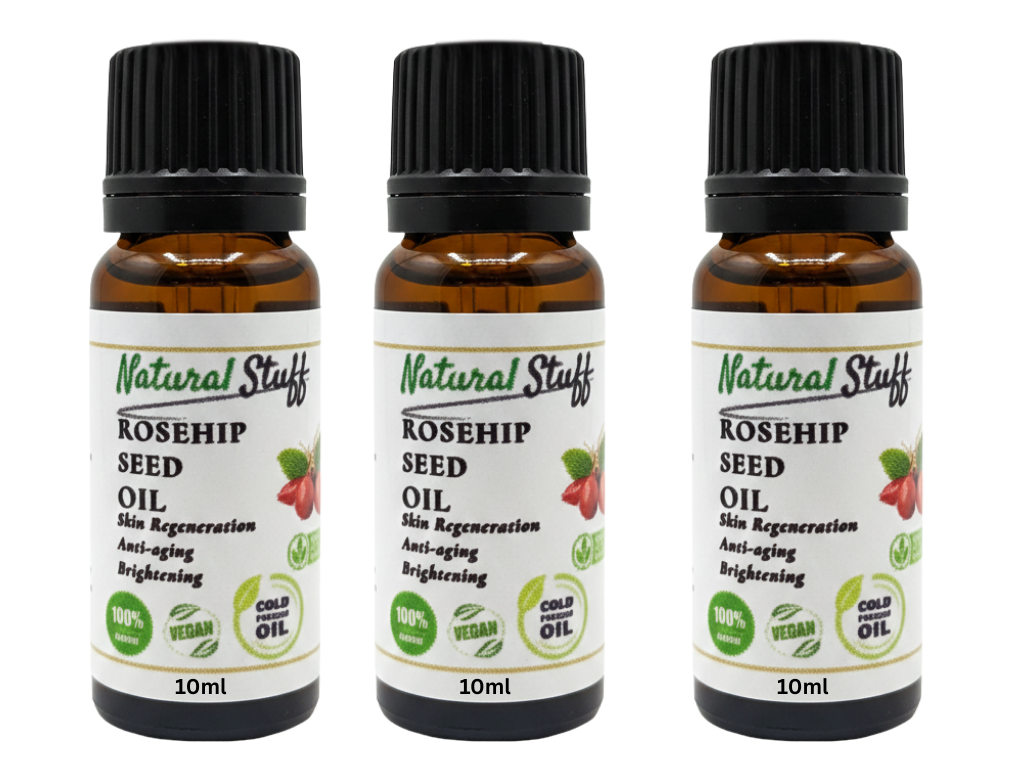 Natural Stuff Rosehip Seed Oil 100% Pure Cold Pressed for Face & Anti-Aging 10ml