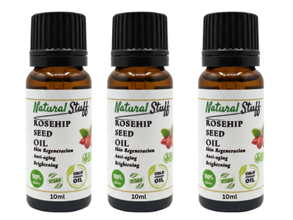 Natural Stuff Rosehip Seed Oil 100% Pure Cold Pressed for Face & Anti-Aging 10ml