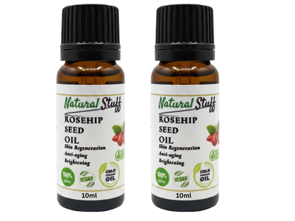 Natural Stuff Rosehip Seed Oil 100% Pure Cold Pressed for Face & Anti-Aging 10ml
