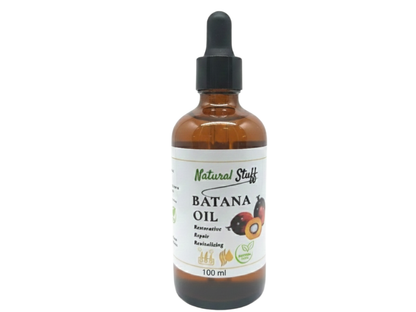Natural Stuff 100% Pure Cold-Pressed Batana Oil – Authentic Honduran Formula in Glass Bottle with Dropper for Easy Application
