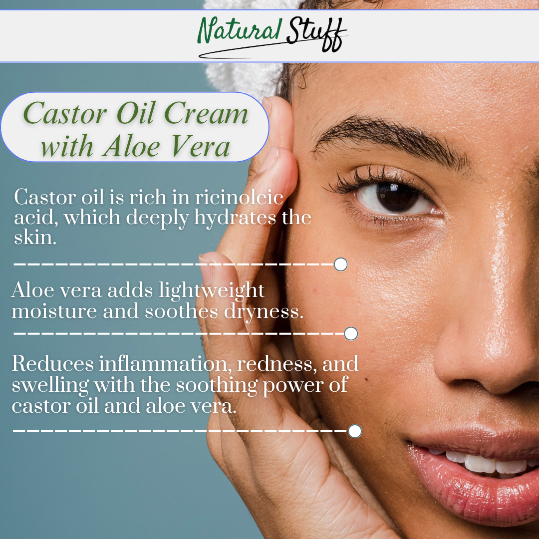 Natural Stuff Castor Oil & Aloe Vera Cream - Hydrate, Nourish, Glow