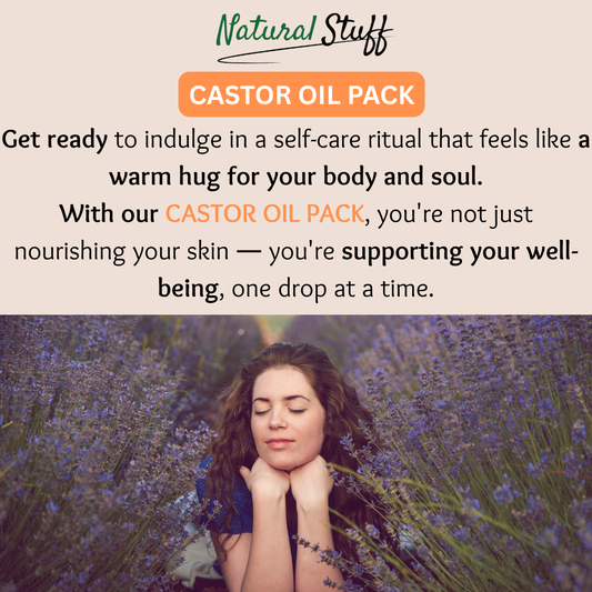 Natural Stuff Castor Oil Pack Wrap Elastic Strap Cotton Hot & Cold Set of 6
