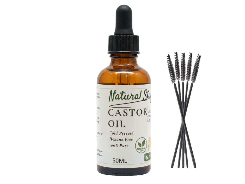 Natural Stuff Castor Oil 50ml with mascara wands