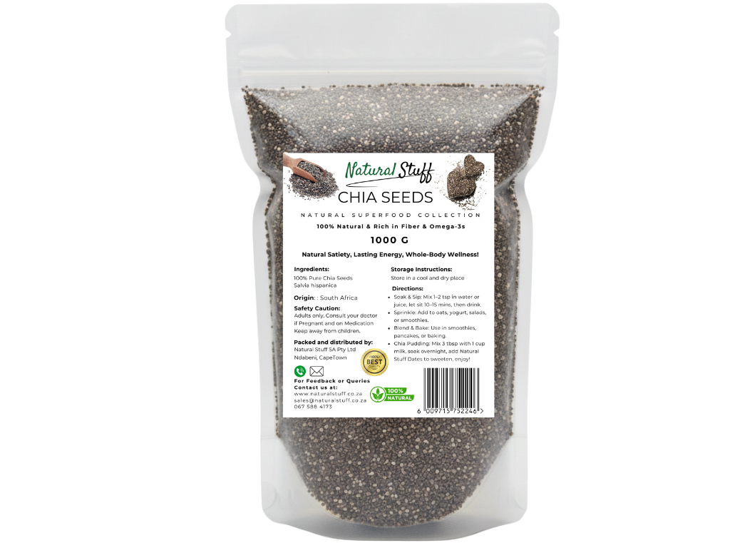 Natural Stuff 100% Pure Chia Seeds - Superfood for Everyday Health