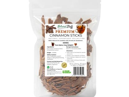 Natural Stuff Premium Cinnamon Sticks - Bold Aroma & Pure Authentic Flavor