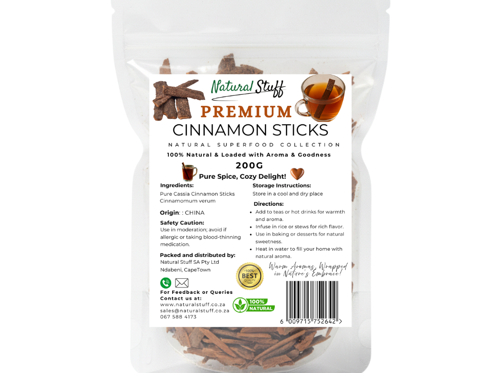 Natural Stuff Premium Cinnamon Sticks - Bold Aroma & Pure Authentic Flavor