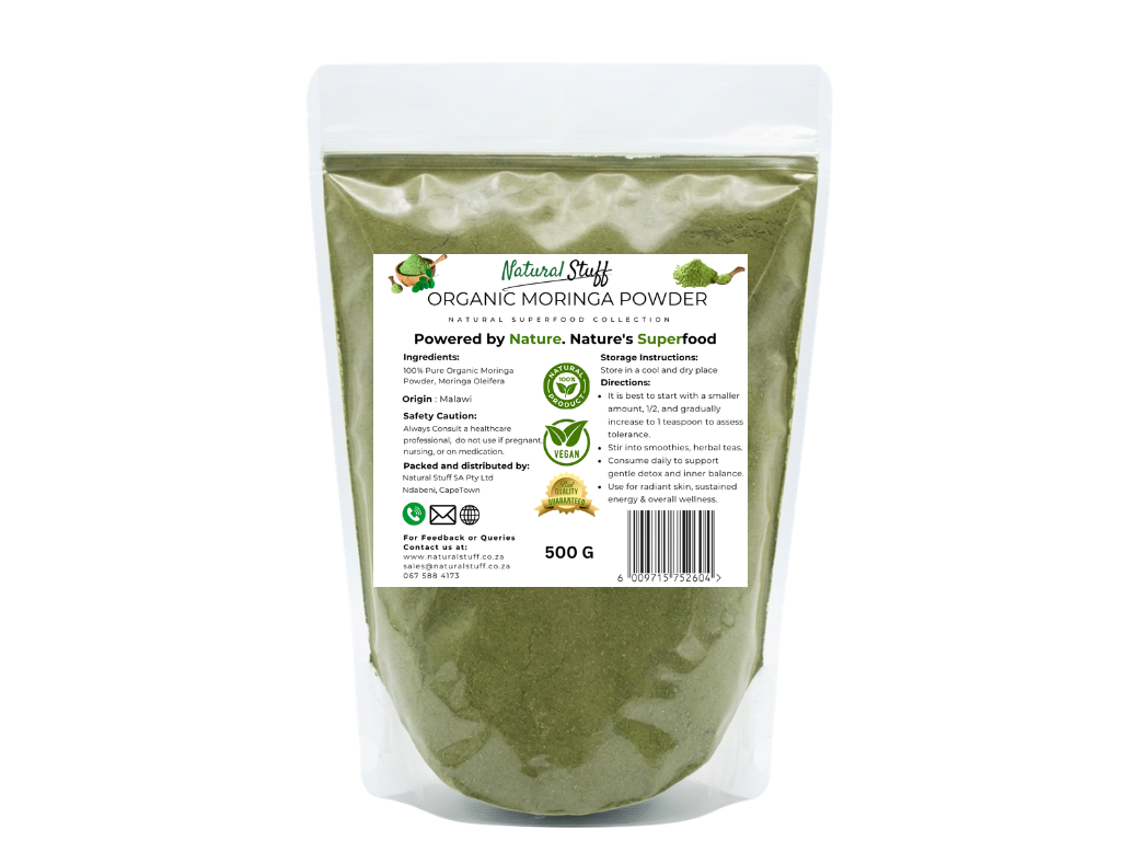 Natural Stuff Organic Moringa Powder - Energy, Vitality & Wellness Support