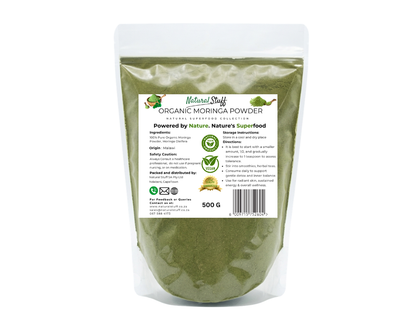 Natural Stuff Organic Moringa Powder - Energy, Vitality & Wellness Support