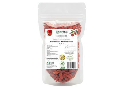 Natural Stuff Premium Dried Goji Berries -Naturally Sweet & Nutrient-Dense