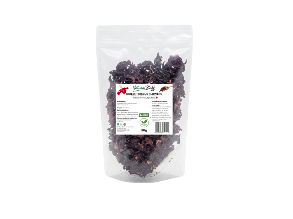 Natural Stuff Dried Hibiscus Flowers - 100% Natural & Fresh