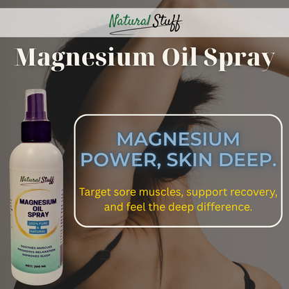 Natural Stuff 100% Natural Magnesium Oil Spray. Refresh & Recharge!