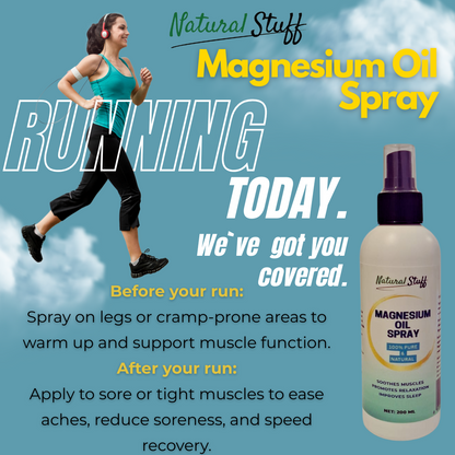 Natural Stuff 100% Natural Magnesium Oil Spray. Refresh & Recharge!
