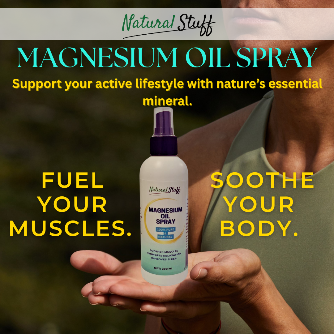 Natural Stuff 100% Natural Magnesium Oil Spray. Refresh & Recharge!