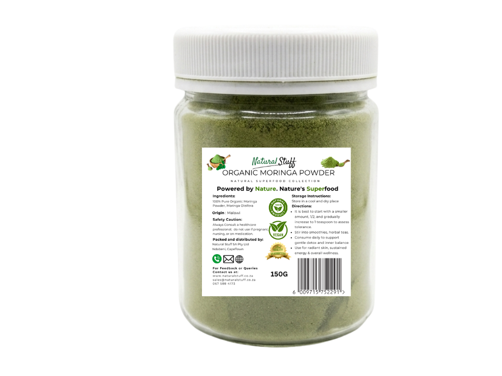 Natural Stuff Organic Moringa Powder - Vitality & Wellness Support Jar