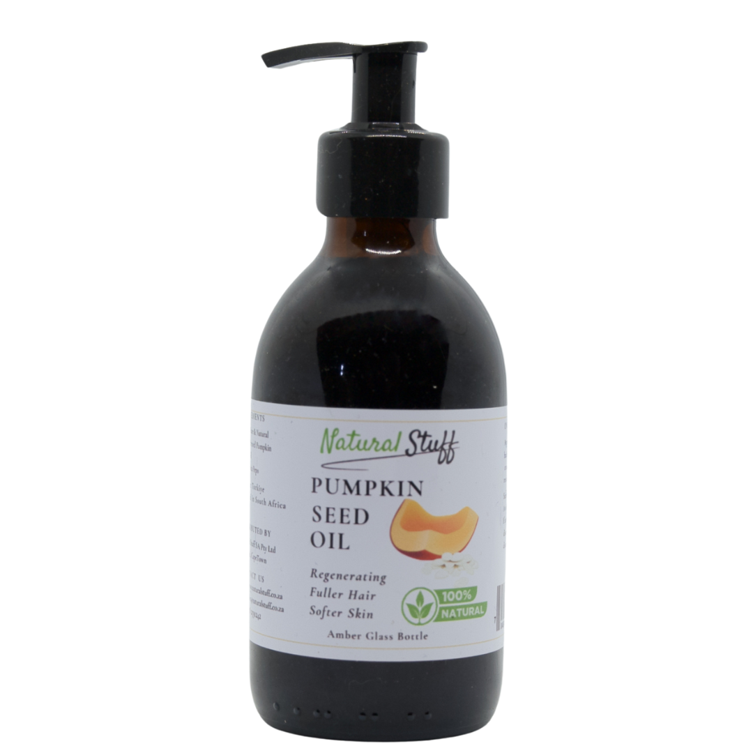 Natural Stuff 100% Pure Cold pressed Pumpkin Seed Oil Glass Bottle