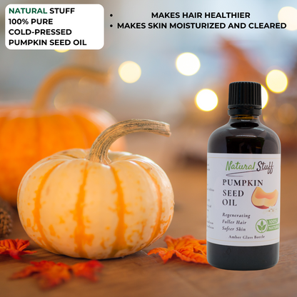 Natural Stuff 100% Pure Cold pressed Pumpkin Seed Oil Glass Bottle