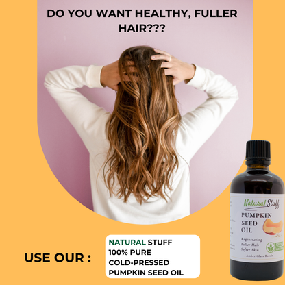 Natural Stuff 100% Pure Cold pressed Pumpkin Seed Oil Glass Bottle