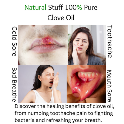 Natural Stuff Clove Oil - Pure, Therapeutic Grade 10ml