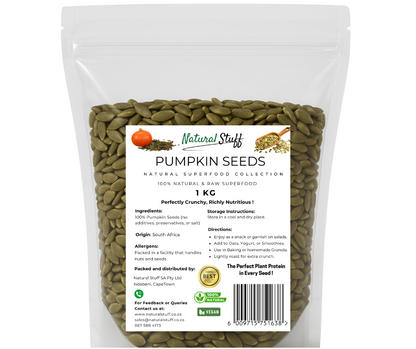 Natural Stuff Pumpkin Seeds 1kg - Raw, Crunchy & Protein-Rich Snack