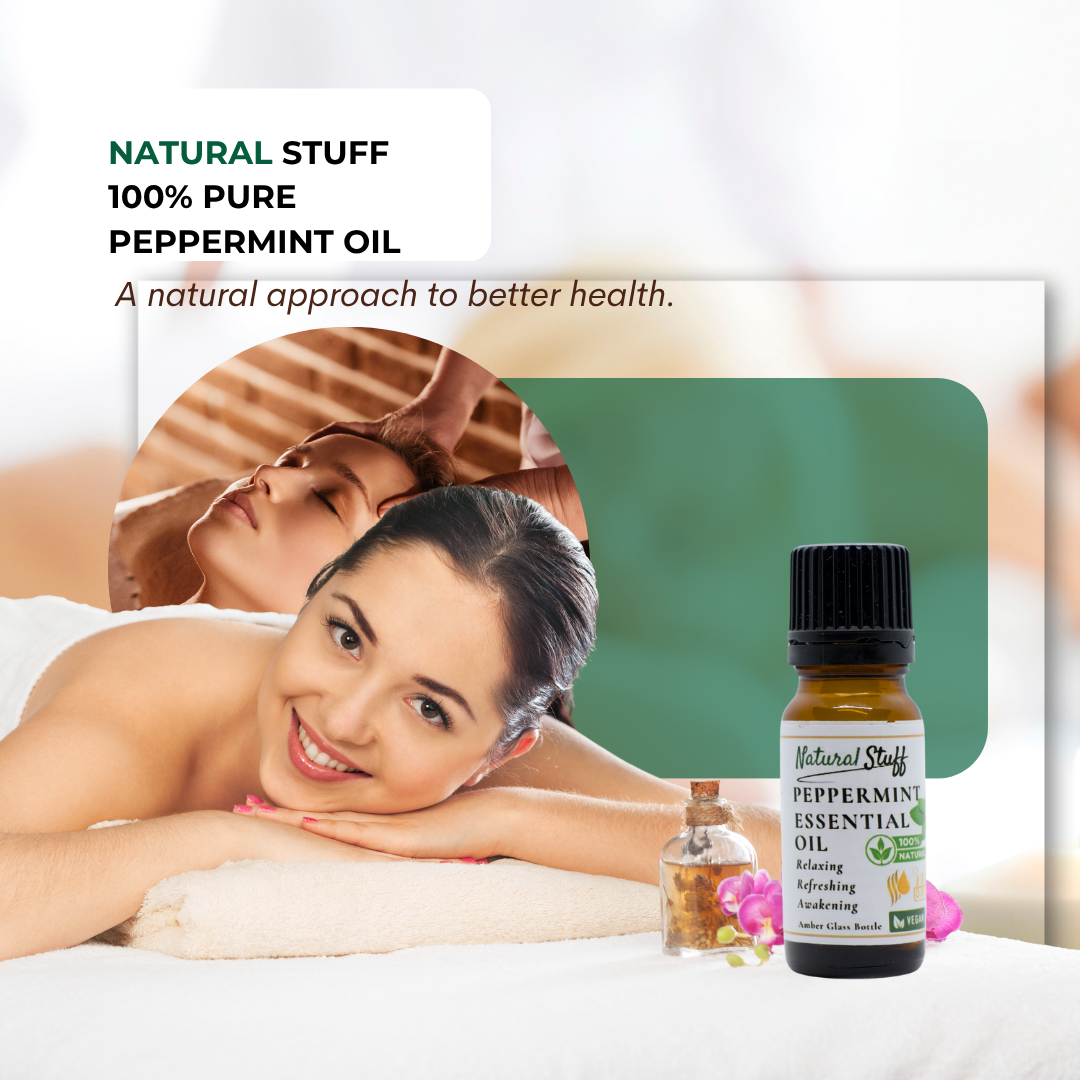 Natural Stuff 100% Pure Peppermint Essential Oil Fresh for Wellness 10ml