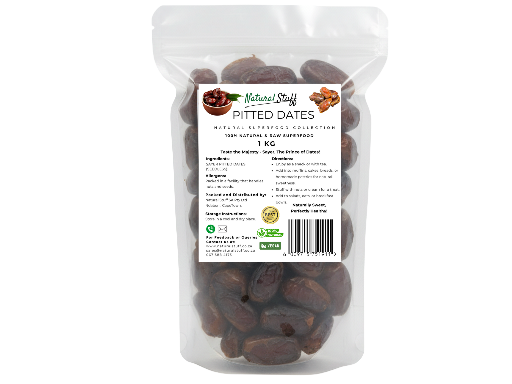 Natural Stuff Pitted Sayer Dates Soft Juicy & Rich in Natural Goodness 1kg
