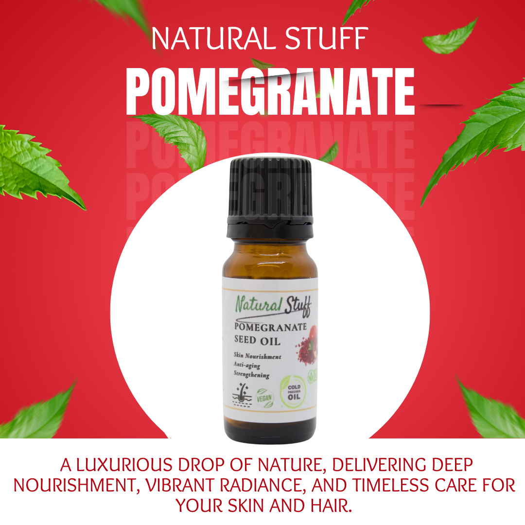 Natural Stuff Pomegranate Oil - Pure Cold Pressed for Hair, Skin & Nails