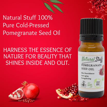 Natural Stuff Pomegranate Oil - Pure Cold Pressed for Hair, Skin & Nails