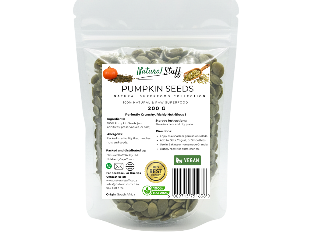 Natural Stuff Pumpkin Seeds  - Raw, Crunchy & Protein-Rich Snack