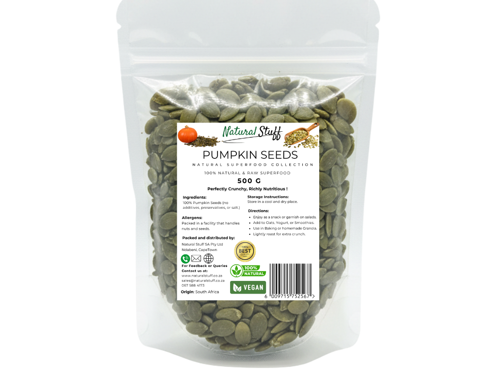 Natural Stuff Pumpkin Seeds  - Raw, Crunchy & Protein-Rich Snack