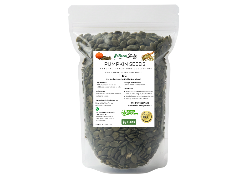 Natural Stuff Pumpkin Seeds  - Raw, Crunchy & Protein-Rich Snack