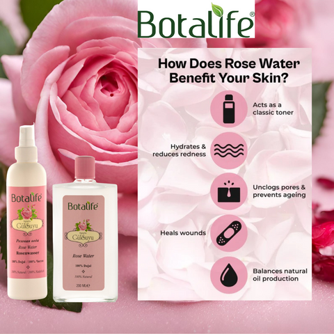 Botalife Natural Rose Water (200ml Glass Bottle)