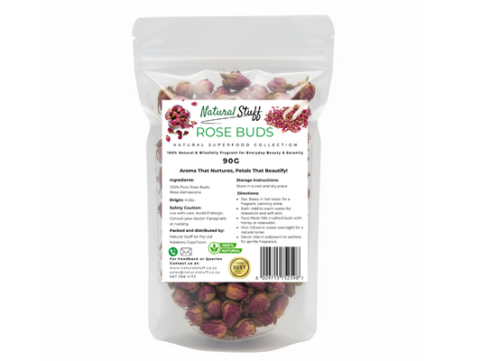 Package of Natural Stuff Rose Buds on a white background